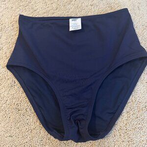 Land's End Sculpting Suit High Waisted Bikini Bottoms, Deep Sea Navy, Size 6